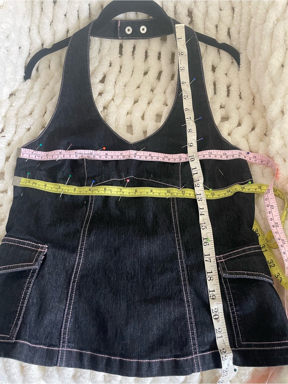 NWOT. Denim Halter Pink. 
Could be worn as a halter or vest.
Bust 31 size 8.